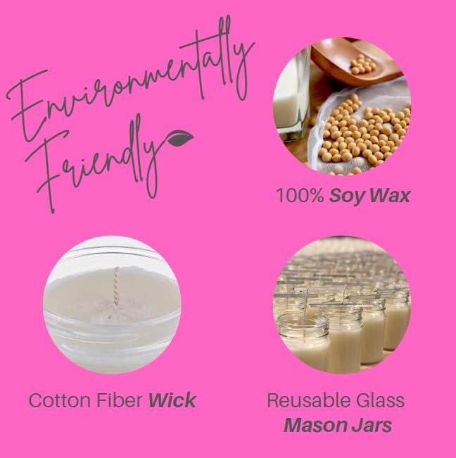 Nika's Home Magnolia Soy Candle - 12oz Mason Jar - Non-Toxic - Hand Poured in The USA, Long Burning 50-60 Hours Highly Scented All Natural, Clean Burning