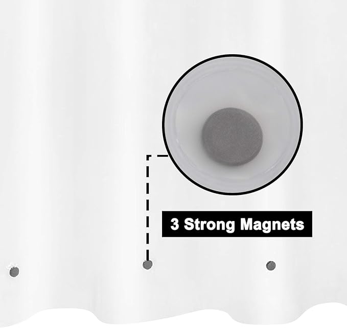 Barossa Design 70x60 Short Frosted Shower Curtain Liner with 3 Magnets - Waterproof Short PEVA Plastic Shower Liner for Bathroom, PVC Free, Metal Grommets - Frost, 70x60
