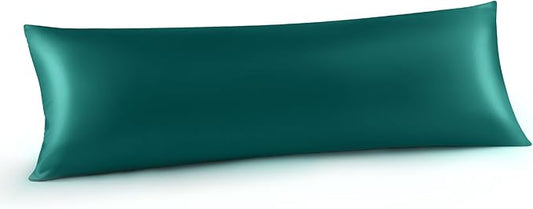 INFIIXSO Body Pillow Cover with Zipper, Luxury Mulberry Silk Body Pillow Case 20x54 Inches, Ultra Smooth and Soft Cooling Long Pillowcase, Gift for Women, Men(Teal)
