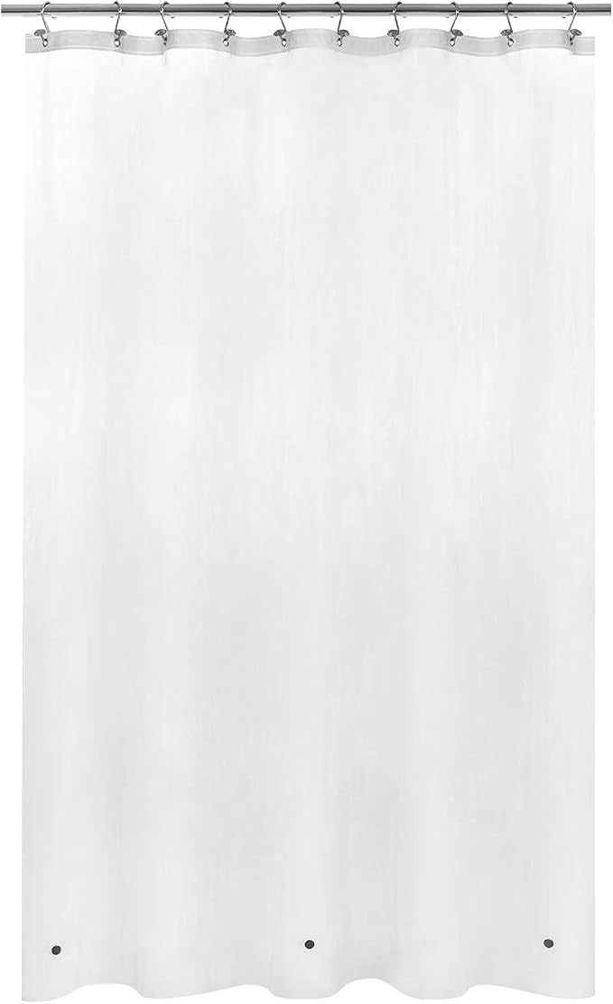 Mrs Awesome Stall Shower Curtain Liner with 3 Magnets 54 x 72 inch, PEVA 8G Thick & Heavy Duty Plastic Shower Curtain for Bathroom, Waterproof, 54x72, Frost