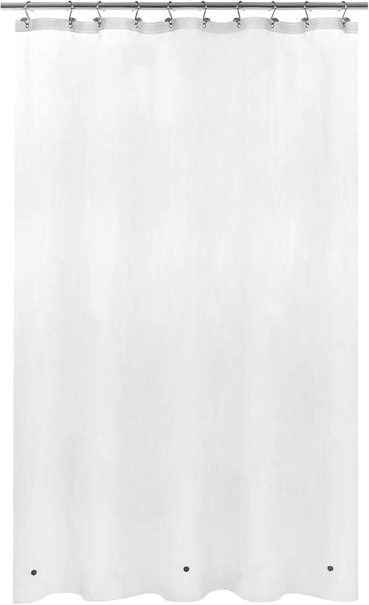 Mrs Awesome Stall Shower Curtain Liner with 3 Magnets 54 x 72 inch, PEVA 8G Thick & Heavy Duty Plastic Shower Curtain for Bathroom, Waterproof, 54x72, Frost