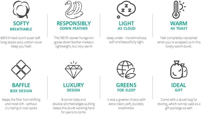 Eco Friendly Super Soft 120x98 Oversized King Down Alternative Comforter, Light Blue Box Pleated Thick 1000-TC Duvet Insert with 100% Cotton Cover, Fluffy King Comforter for All Season