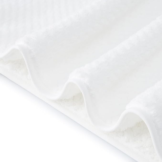 MaopaoBeauty Washcloth Set for Bathroom - Quick Drying - Ultra Soft Microfiber Absorbent Towel for Bath Fitness, Gym, Shower, Hotel, and Spa - 13x13 Inch | Set of 6, White
