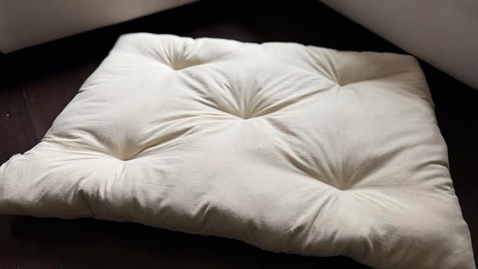 Rectangular Muslin Dog Bed Insert with Raw Cotton Filler, Natural Pet Bed Cushion Insert, Breathable Inner Pillow for Dog Bed Covers (Large 42"x29"x5")