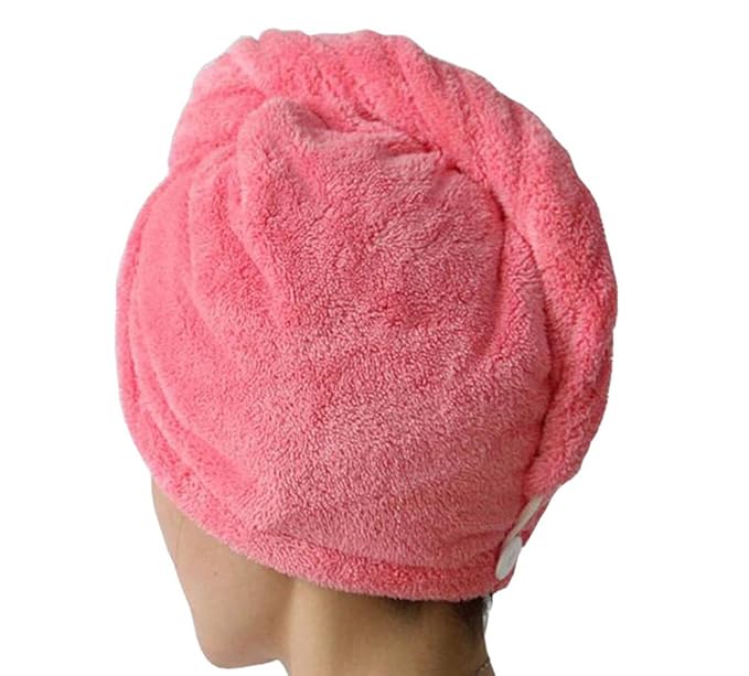 YYXR Microfiber Hair Drying Towel Ultra Absorbent Twist Hair Turban Drying Cap Hair Wrap (Yellow)