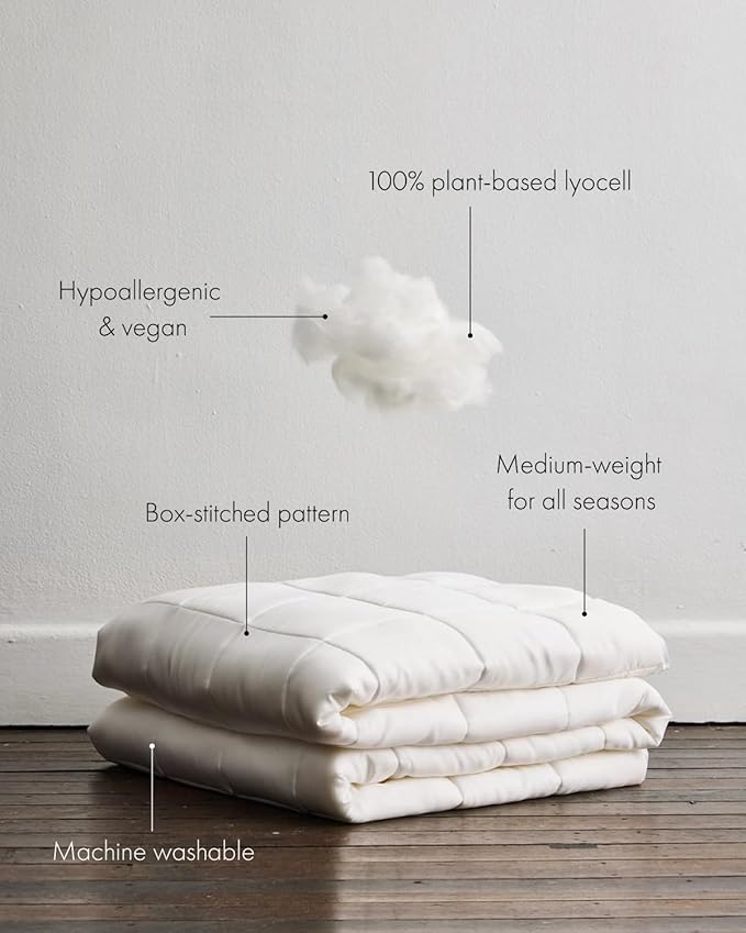 Bed Threads - Does-It-All Duvet Insert - 100% Plant-Based Lyocell Fill - 500 GSM - Medium Weight for All Seasons - Natural Down Alternative - Hypoallergenic & Vegan - Machine Washable - King/Cali King