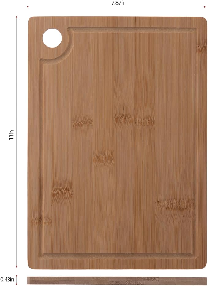 Wood Cutting Boards for Kitchen, Bamboo Cutting Board, Heavy Duty Wooden Chopping Boards for Kitchen Counter Space(Small, 11x7.87 inch)