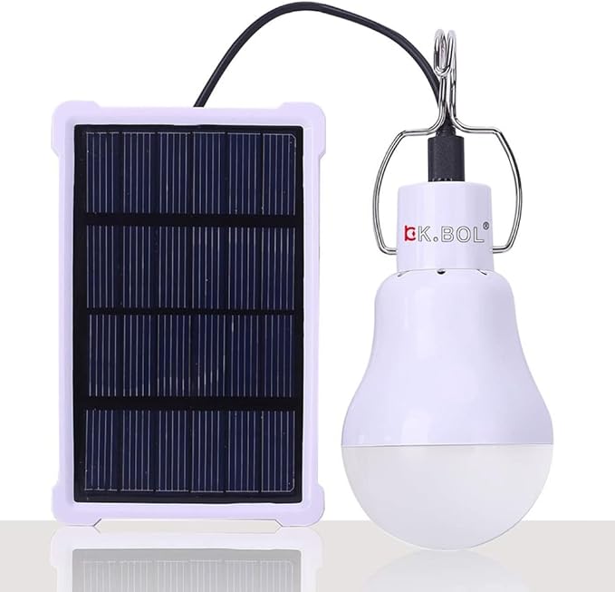 Solar Light Bulb Portable Rechargeable Solar Lamp for Indoor Outdoor Lights Emergency Fishing Camping Chicken coop Lamp Pet House Light (S1500)