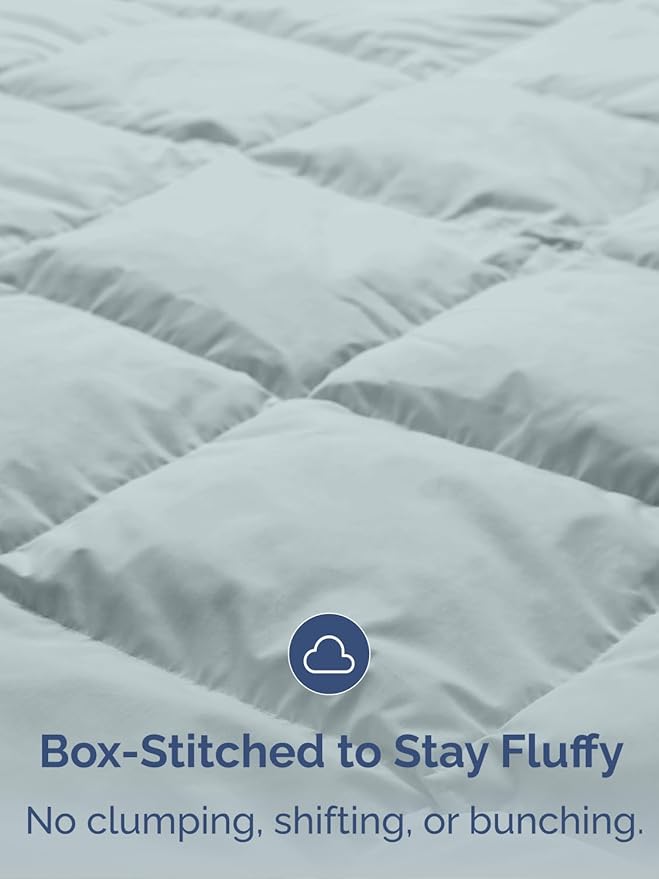 Queen Size, Navy Blue/SkyBlue Alternative Down Comforter - Warm, Lightweight & Breathable Hotel Quality Bedding Set for Men, Women, Kids & Teens - All Season Cooling Microfiber Duvet Insert Comforter