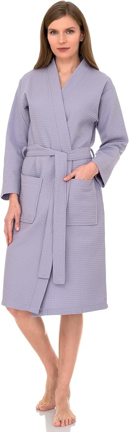 TowelSelections Womens Waffle Robe Kimono Spa Bathrobe Soft Shower Bath Robe for Women XS to XXL