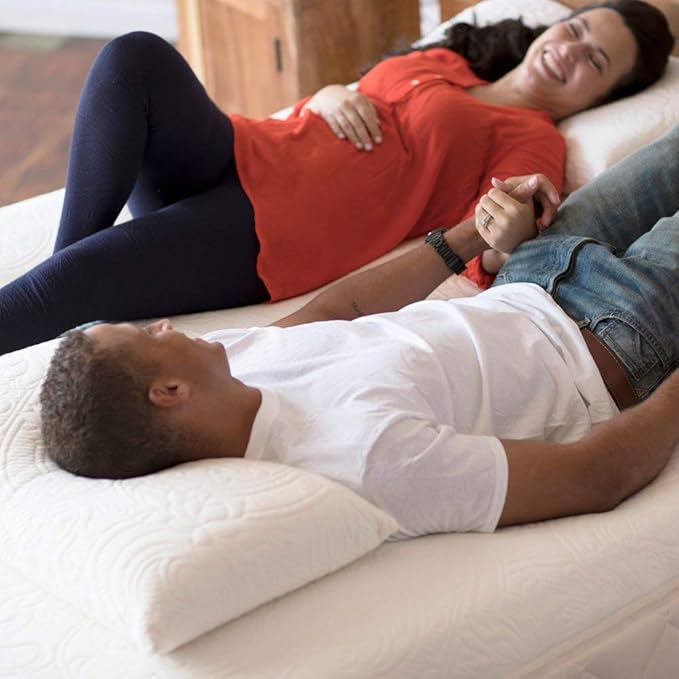 Happsy Organic Latex Pillow - Queen Bed Pillow with Breathable Cotton - Eco-Friendly & Non-Toxic Neck Pillow for Back Support and Neck Pain Relief - Made in USA
