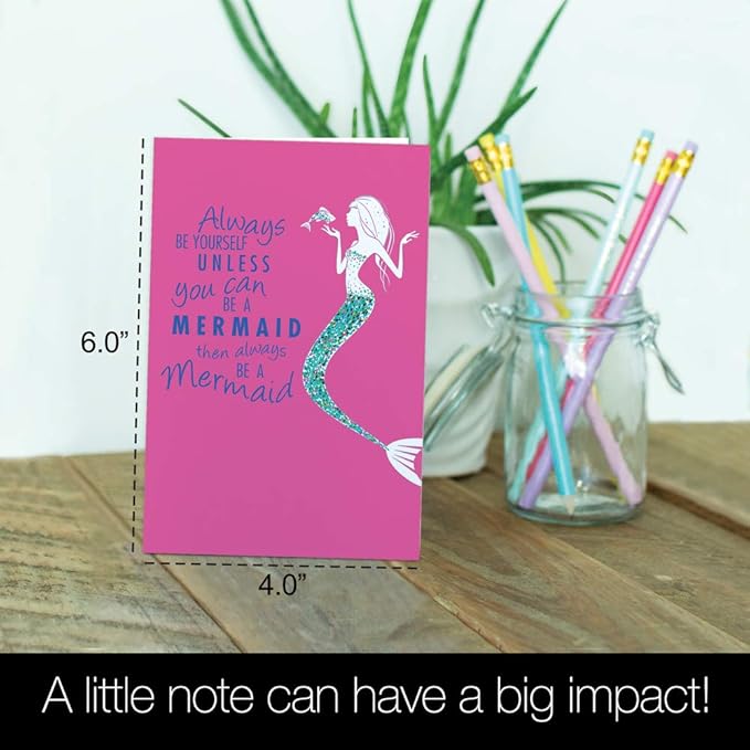 Tree-Free Greetings EcoNotes 12 Count Be A Mermaid All Occasion Notecard Set with Envelopes, 4 x 6 Inches (FS56246)