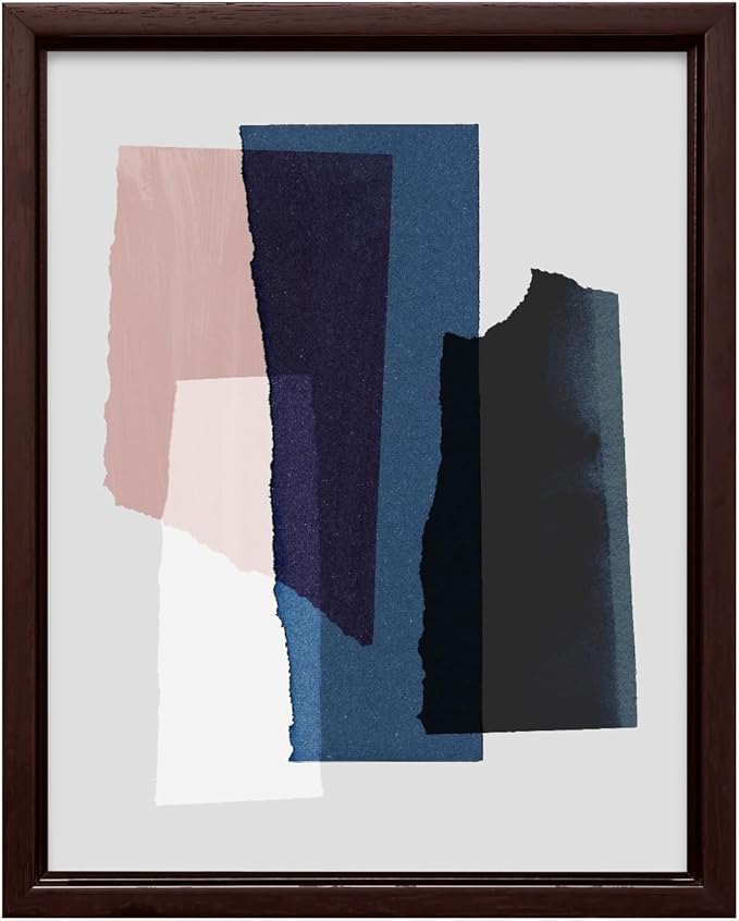 Monem Art Abstract Torn Paper Collage Print - Minimalist Modern Art Poster - Wall Decor for Living Room, Bedroom or Office - 18x24 Brown Framed CANVAS Wall Art by Mareike Bohmer