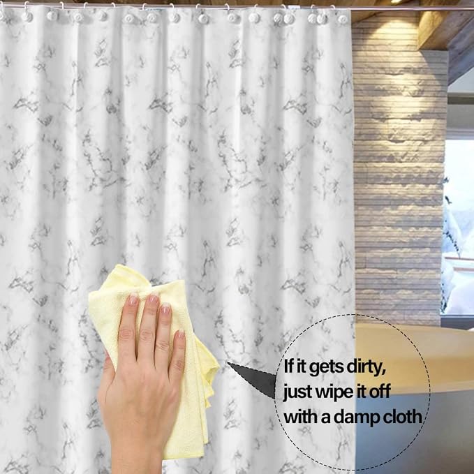 Plastic Shower Liner - Premium PEVA 4G Shower Curtain Liner with Rustproof Grommets and 3 Weighted Magnets, Waterproof Shower Curtains for Bathroom (Cloud Pattern)