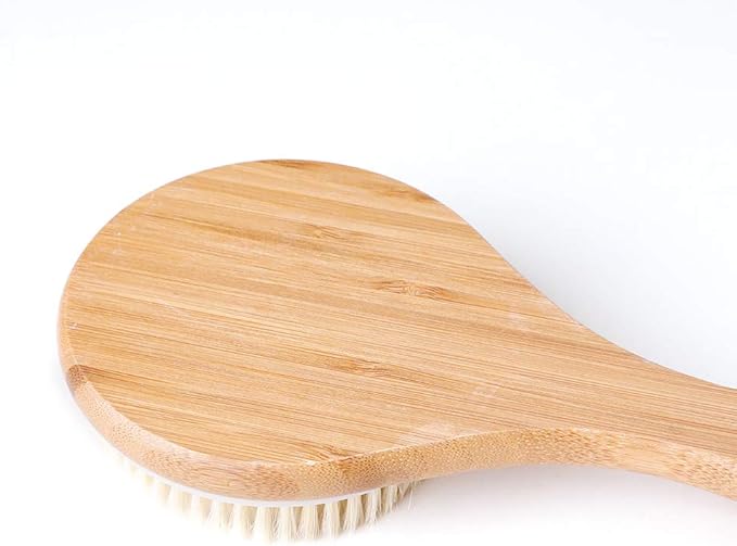 Body Brush Dry Brushing Back Scrubber Shower Bath Brush Bamboo Wood Long Handle Natural Bristles exfoliating Massage Improve Blood Circulation Cellulite