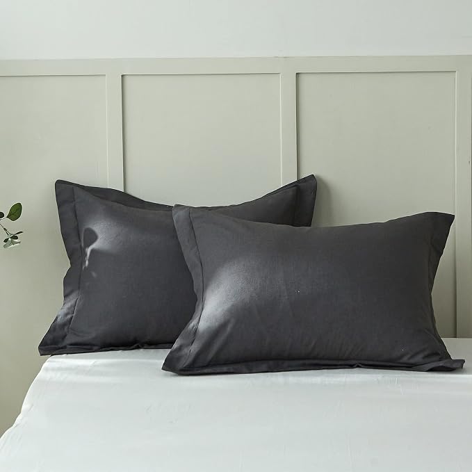 Simple&Opulence French Linen Duvet Cover Set 78" x 86"- 3 Pieces (1 Comforter Cover,2 Pillowcases)- Natural Flax Cotton Blend-Solid Color Breathable Farmhouse Bedding-Charcoal Grey, Full