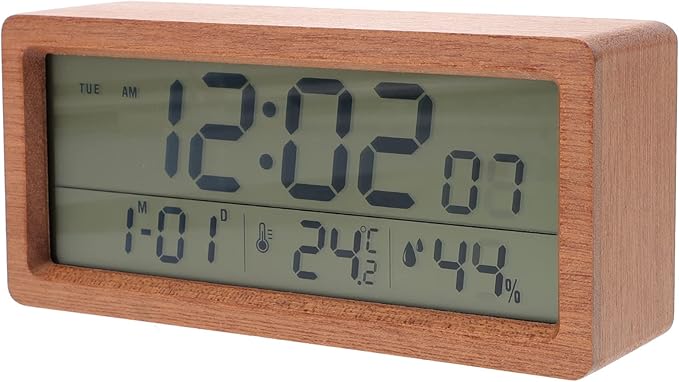 Clock Desk Led Retro Electronic Led Kid Luminous Wood
