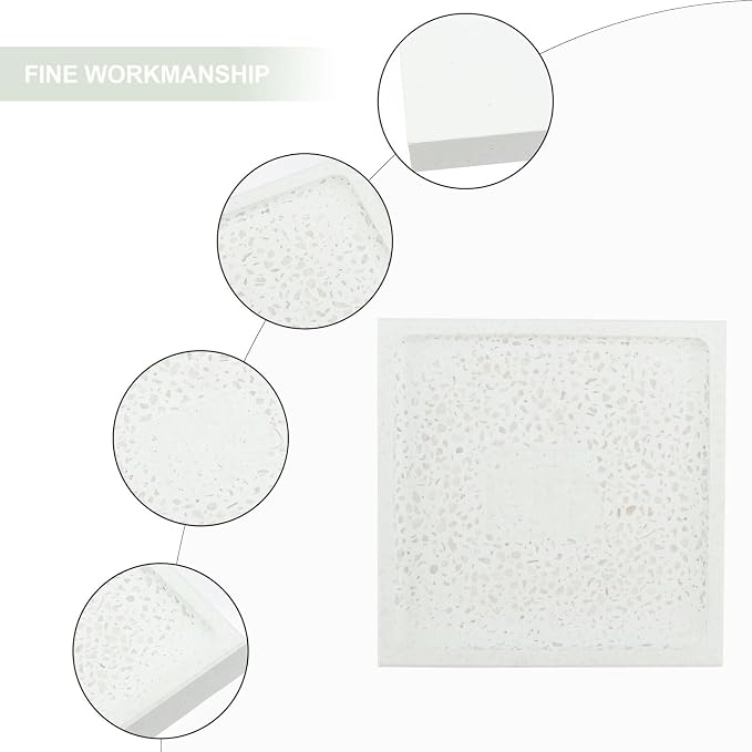 BESTOYARD Diatomite Soap Dish Holder Square Soap Container with Water-Absorbent Quick-Drying