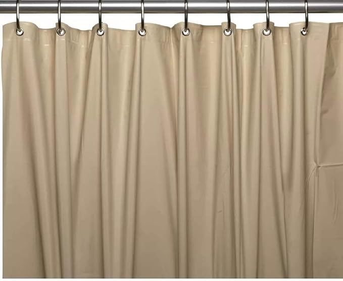 Dependable Industries inc. Essentials Magnetized Bathroom Shower Curtain Liner 70" x 72" (Color Linen)