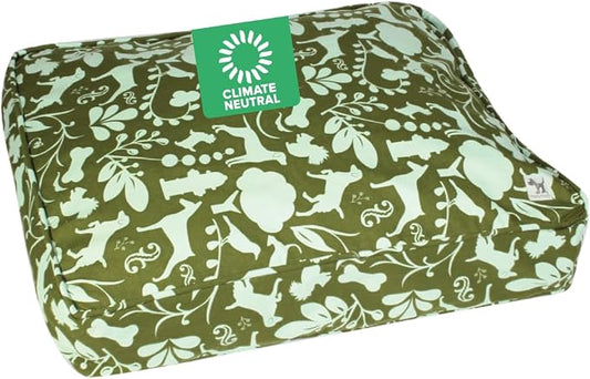 Molly Mutt Medium to Large Dog Bed Cover, Amarillo by Morning, Olive Green & Light Blue 27"x36"x5"