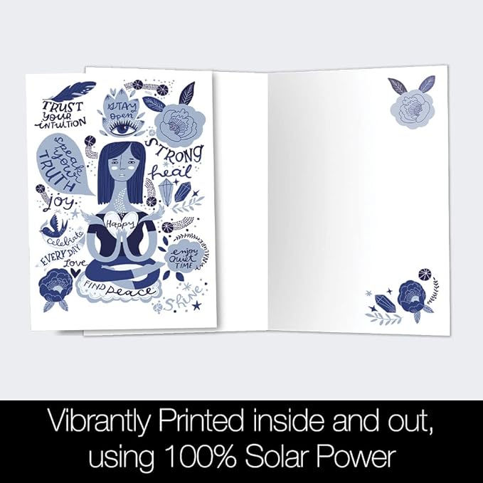 Tree-Free Greetings - All Occasion Cards - Artful Designs - 12 Cards + White Envelopes - Made in USA - 100% Recycled Paper - 4 x 6 - Find Peace (FS54318)