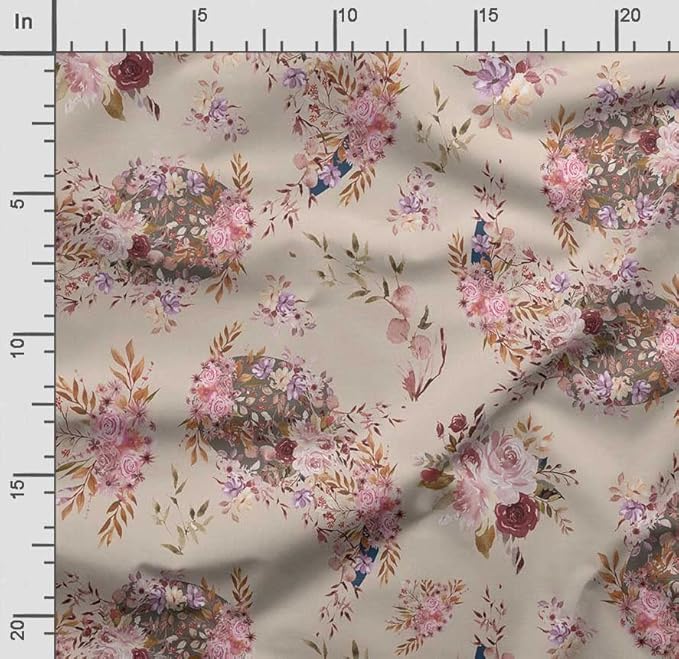 Soimoi Heavyweight Cotton Canvas Fabric Material - 56 Inch Wide, Pink - Asian Print, Ideal for Making Durable Tote Bags, Backpacks, Jackets, Upholstery, Cushions, Outdoor Furniture Covers, 1 Yard