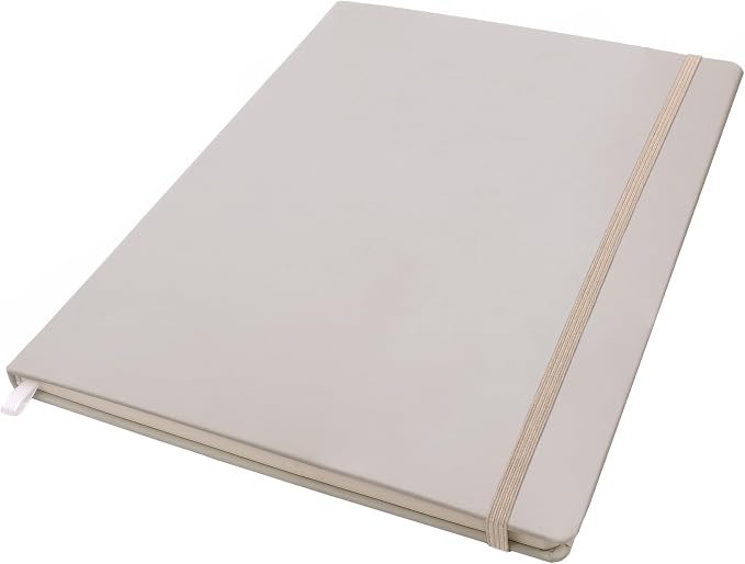 Pukka Pad Soft Cover Letter Size Notebook – Vegan Leather Journal with 192 Pages, 96 Sheets of 80GSM Ivory Paper, College Ruled without Margins – 8.5 x 11in, Oatmeal
