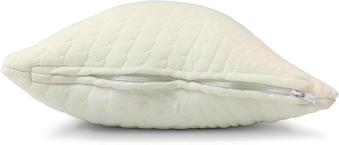 ORGANIC TEXTILES 100% Handmade Organic Shredded Latex Bed Pillow with Organic Cotton Removable Cover - (Travel, Pack of 2)