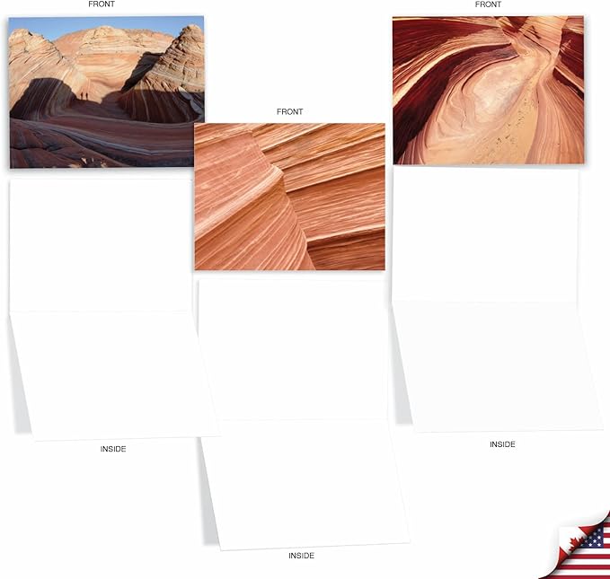 The Best Card Company - Box of 10 All Occasion Cards Blank (4 x 5.12 Inch) - Scenic Landscape Cards Assorted - Carved in Stone M1730BN