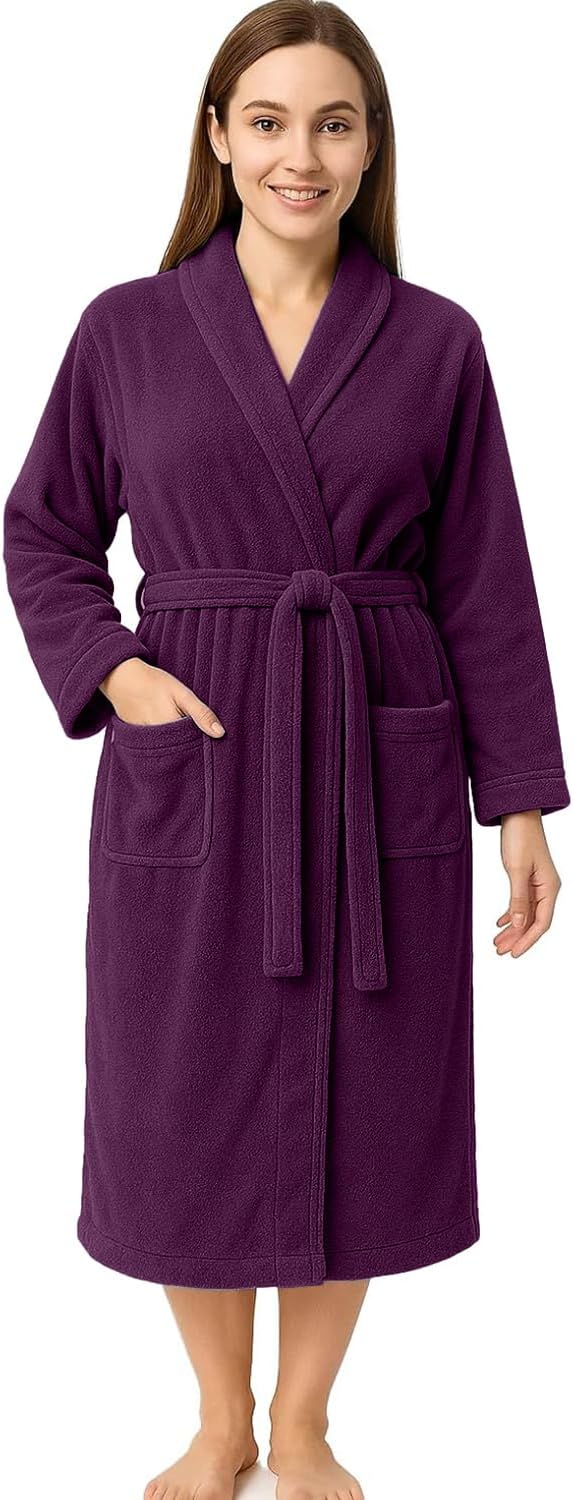 RIVERSIDE Premium 100% Cotton Terry Bathrobe For Women and Men - Soft Towel Robes with Shawl Collar Ajdustable Belt & Pockets