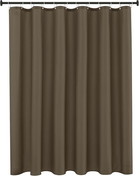 Biscaynebay Hotel Quality Fabric Shower Curtain Liners 72 Inch Width by 84 Inch Length, Taupe Water Resistant Bathroom Curtains, Rust Resistant Grommets Top Weighted Bottom Machine Washable