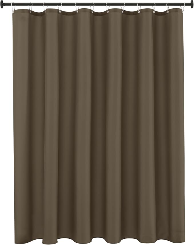 Biscaynebay Hotel Quality Fabric Shower Liners 72 Inch by 72 Inch, Taupe Water Resistant Bathroom Curtains Rust Resistant Grommets Top Weighted Bottom Machine Washable