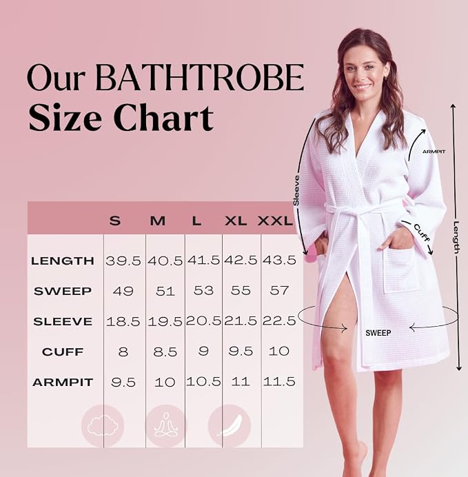 Soft Touch Linen Women's Kimono Waffle Robe-Luxurious & Absorbent & Quick Dry-Cotton & Polyester Blend