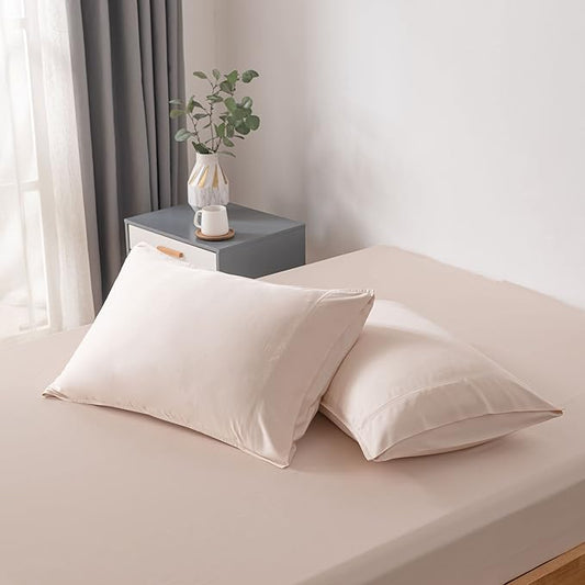 Bella Coterie | Luxury Bamboo Viscose King Size Pillowcase Set | 100% Organically Grown | Ultra Soft | Cooling | 2 Pcs [Champagne]