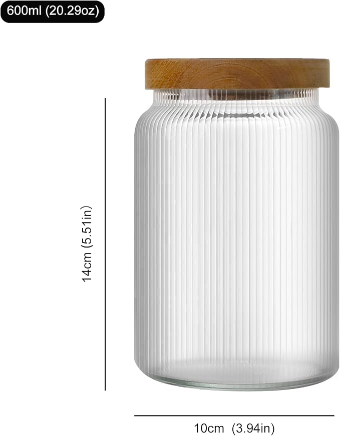 Clear Glass Storage Jars - Airtight Food Storage Container with Sealing Lid - Kitchen Pantry Storage Jar - Glass Storage Canister for Spice Coffee,Pet Treats