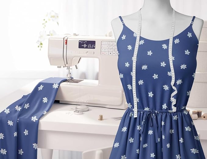 Soimoi Floral Print - Blue, Canvas Fabric Material - 56 Inch Wide, 1 Yard, Unstitched Fabric for Upholstery, Bags, Workwear and Outdoor Gear