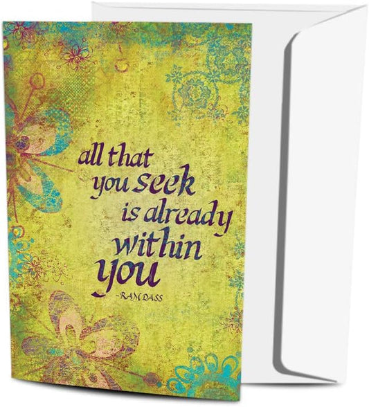 Tree-Free Greetings - All Occasion Cards - Artful Designs - 12 Greeting Cards + White Envelopes - Made in USA - 100% Recycled Paper - 4 x 6 - Within You (FS56157)