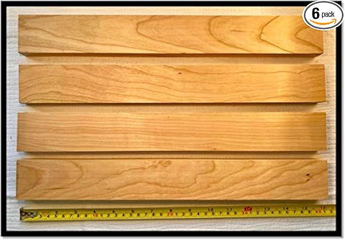 Woodchucks Wood 3/4 Inch x 2 Inch x 16 Inch Solid Cherry Lumber Boards as Cutting Board Wood (6 Pack)