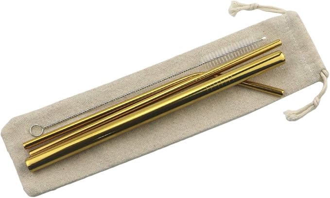 Metal Straws Stainless Steel Straws 8.5" Drinking Straws Reusable 3 Set - Ultra Long Muti Color-Cleaning Brush for 20/30 Oz for Trail Tumblers Yeti RTIC SIC Ozark (2 Straight|1 Bent|1 Brush）