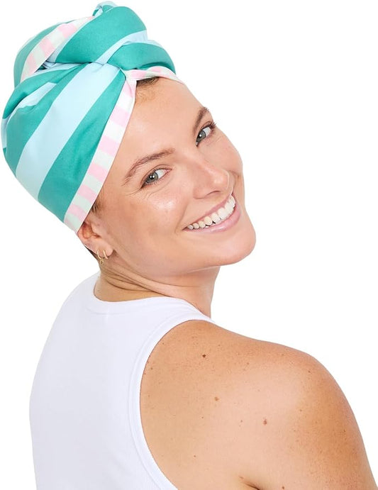 Dock & Bay Turban Hair Towel - for Home & The Beach - Super Absorbent, Quick Dry - Pastel Pier