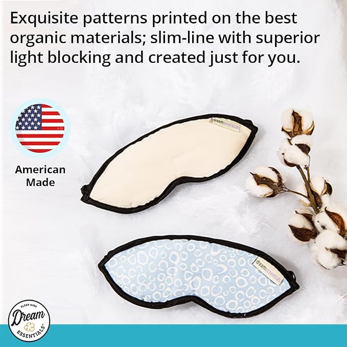 Dream Essentials® Natura Organic Cotton Sleep Mask (Orchid Whisper) Made in The USA