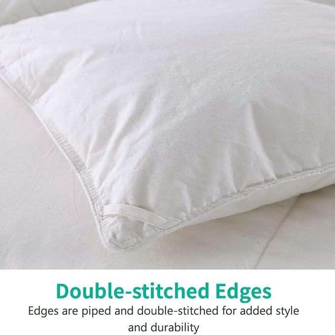 APSMILE Lightweight Down Feather Fibers Comforter Oversized Queen, Cooling Duvet Insert for Warm Weather -100% Organic Cotton, High Fill Power Down Fibers Quilt Thin Summer Duvet (Ivory White, 98x98)