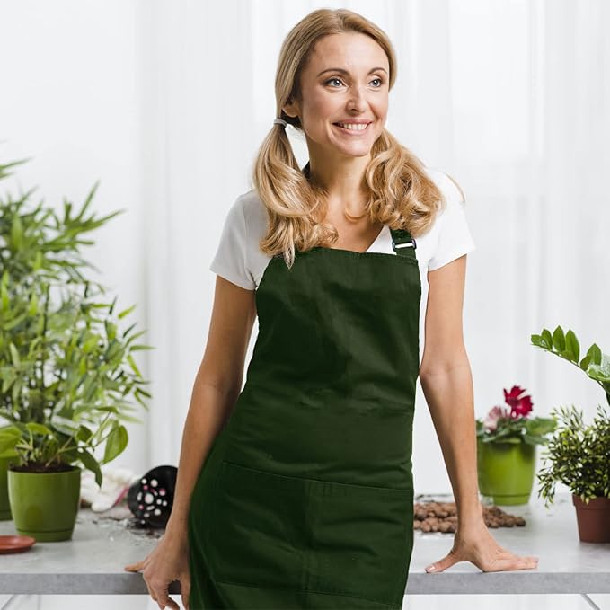 Chefs Aprons | Cooking Baking Grilling for Home Restaurant | Premium Kitchen Aprons with Double Pocket for Men Women