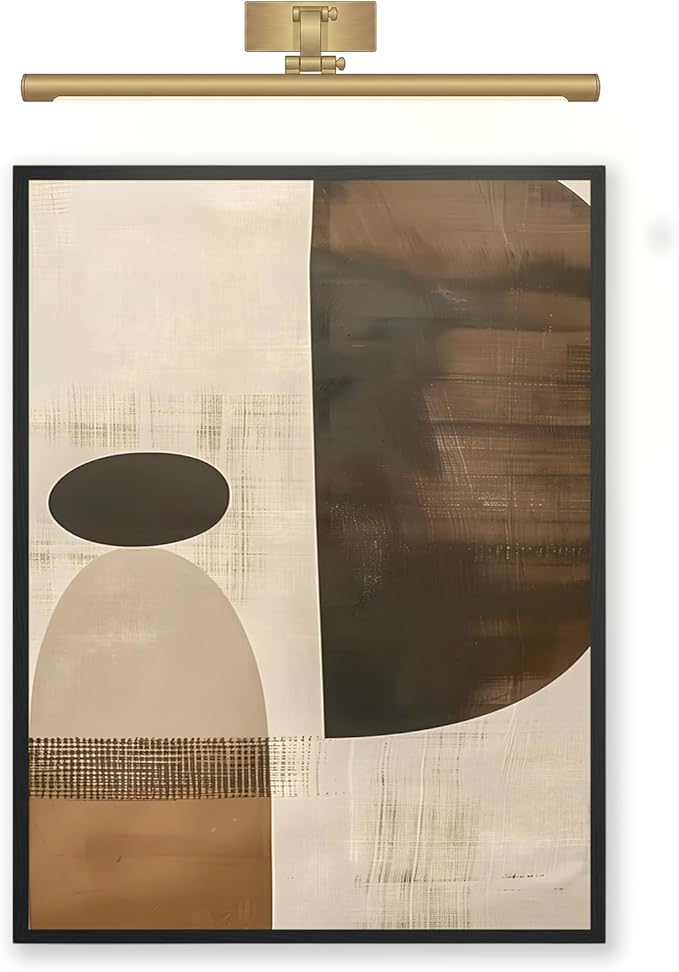 Moonow7 Earthy Geometric Wall Art Poster, Neutral Abstract Print for Living Room, Bedroom, Office, Entryway, Modern Minimalist Home Accent, Contemporary Decoration, Unframed Size A4 21x29.7 cm / 8x12″