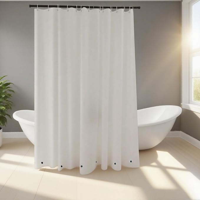 Extra Wide Plastic Shower Curtain Liner 108x72, Frosted PEVA Plastic Waterproof Wide Shower Curtain with 6 Magnets for Bathroom, No Smell with 18 Rustproof Grommets