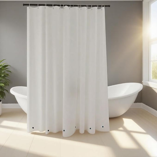 Frosted Shower Curtain Liner 72x90 Inches with 6 Magnets, PVEA Plastic Waterproof Extra Long Shower Liner 90 Inch Length for Bathroom, Translucent for Privacy,12 Rustproof Grommets