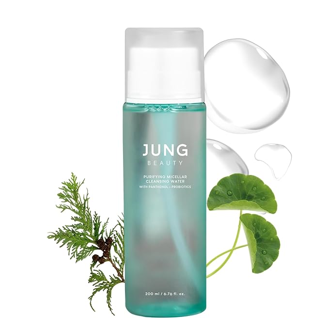 Jung Beauty Purifying Micellar Cleansing Water Makeup Remover with Panthenol and Probiotics Gentle Hydrating Face Cleanser for Sensitive Skin Non Stripping K Beauty Skincare 200ml 6.76 fl oz