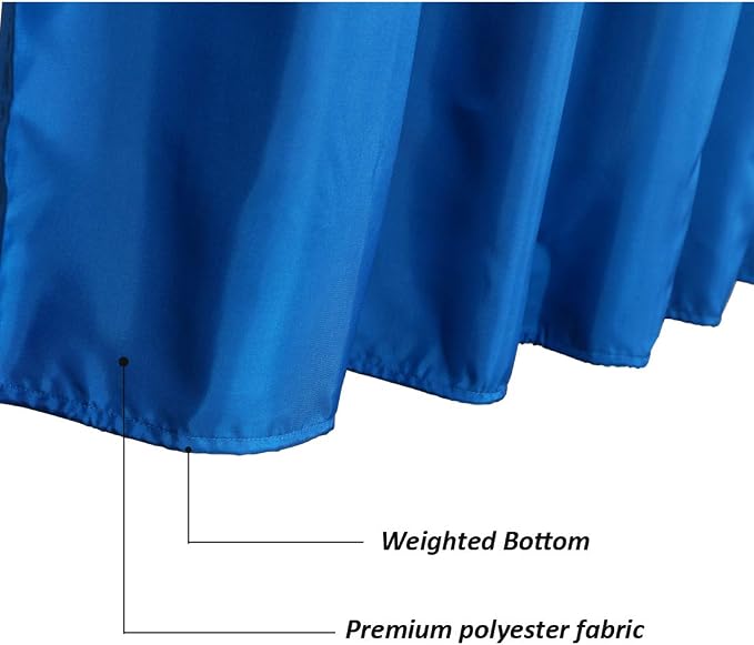 Shower Curtain Liner 72 x 72 Inch Soft Water Repellent Heavy Duty Light Fabric Shower Curtains with 12 Rust-Proof Metal Grommets, Hotel Quality, Machine Washable, Blue