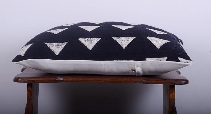 Trade Star Handloomed Throw Pillow Cover 100% Cotton Mudcloth Pillow Cover Tribal Print Boho Accent Bedroom Decoration Cushion Cover Handmade Indian Pillow Case Long Lumbar Cushion Case