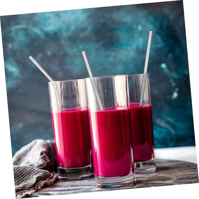 37pcs Stainless Steel Reusable Straws Set with Cleaning Brush and Carrying Bag for Party Drinks and Birthday Supplies